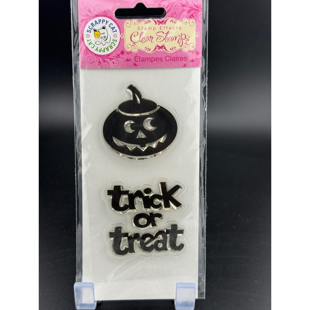 Scrappy Cat Clear Stamps Halloween Jack-O-Lantern Trick or Treat SCR1050